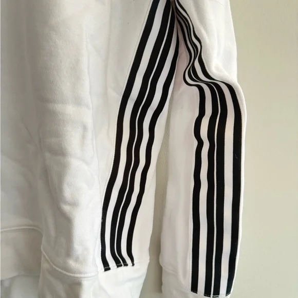 Athleta White Pullover Sweatshirt Women’s Size Large, Black Stripe Casual Lounge - Picture 4 of 8